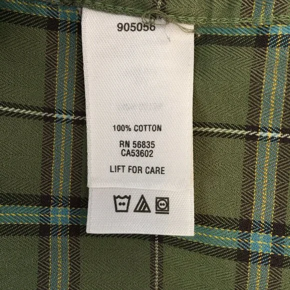 Cabela's Men's L Outfitter Series Green Plaid Long Sleeve Cotton Button Down - Picture 4 of 6